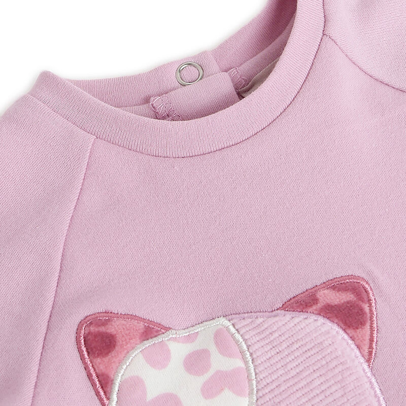 Girls Light Pink Printed Smock with Legging image number 4